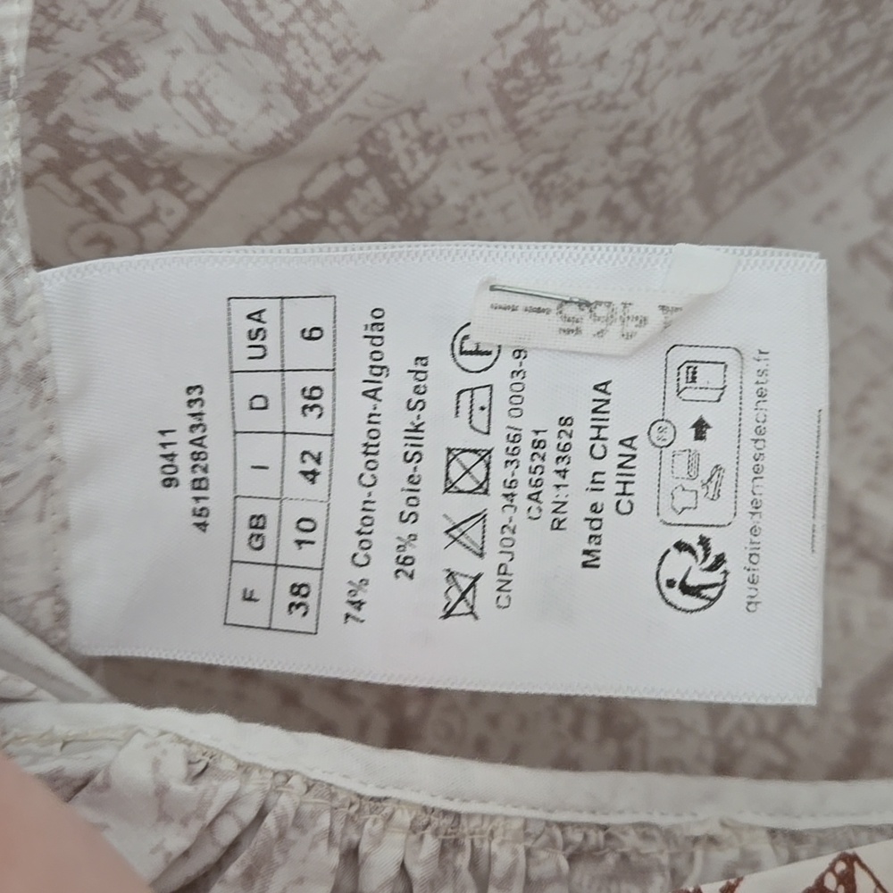 DIOR • Brown and Cream Map Print Mini Dress, Size 6 - Picture 6 of 7